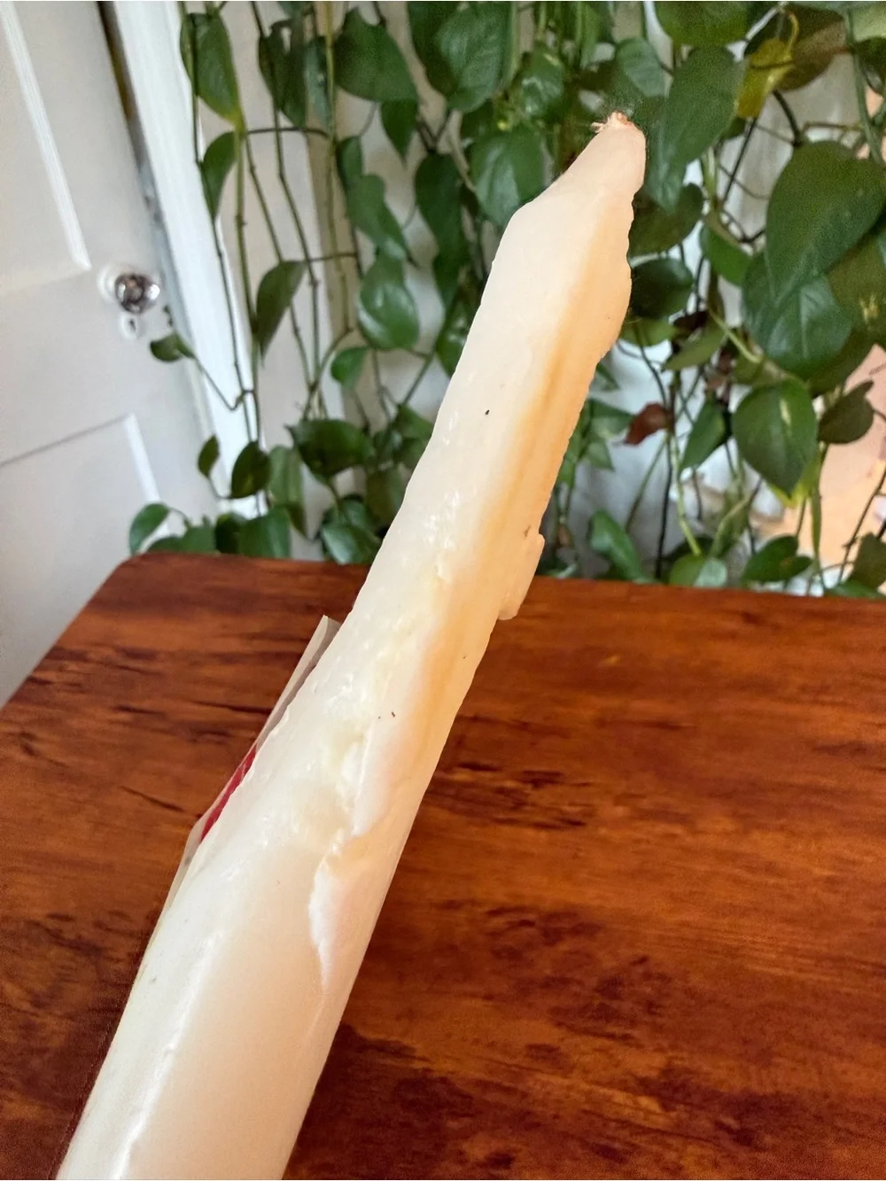 Holy Baptism White Ceremony Candle vintage used